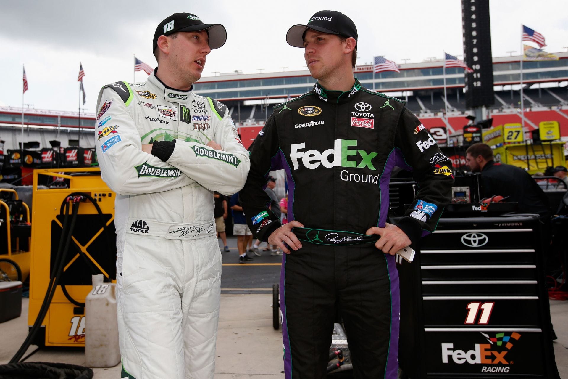 Kyle Busch issues a direct warning to Denny Hamlin amid JGR driver’s ‘washed up’ comment: “He might get run into again”