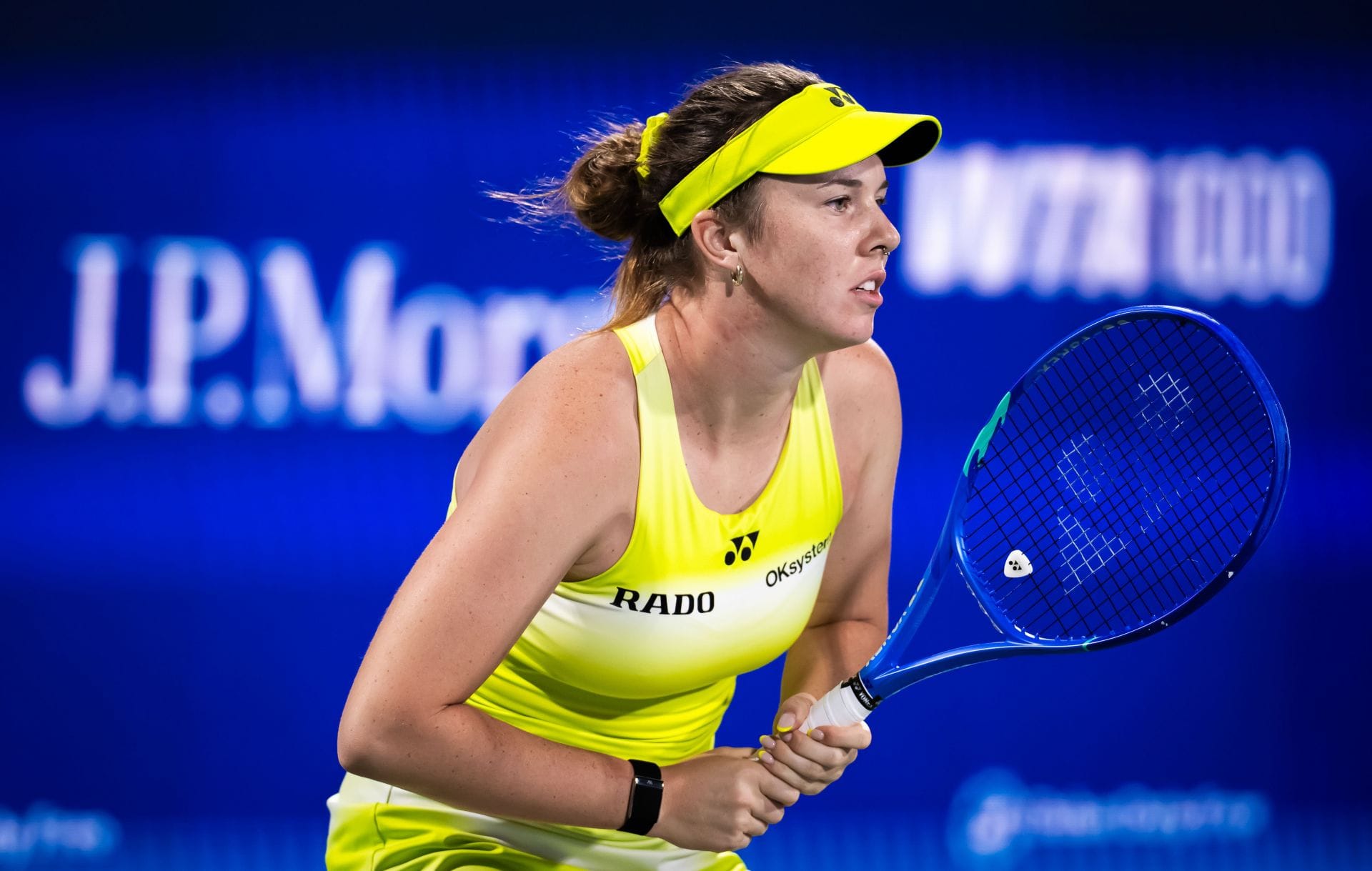 Linda Noskova of the Czech Republic at the Dubai Duty Free Tennis Championships in the United Arab Emirates (Photo by Getty Images)