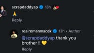 Screenshot of Pearce's comment