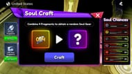 The Soul Craft menu (Image via Roblox)