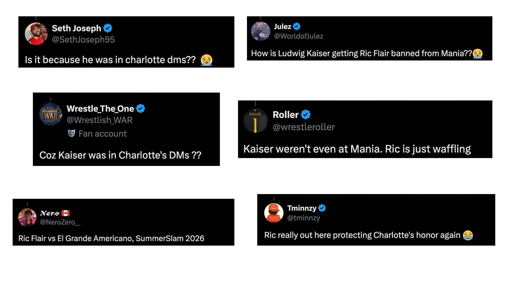 Screengrab of fans' reactions (Image via X/@WrestleFeatures)