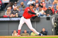 MLB: Chase DeLauter in action for the Cleveland Guardians - Source: Getty