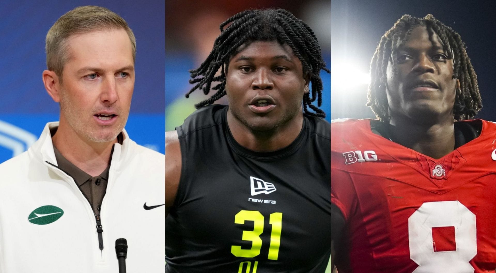 "Jets drafting Arvell Reese" "Classic smoke season": Fans split as GM Darren Mougey downplays canceled David Bailey visit ahead of 2026 NFL draft