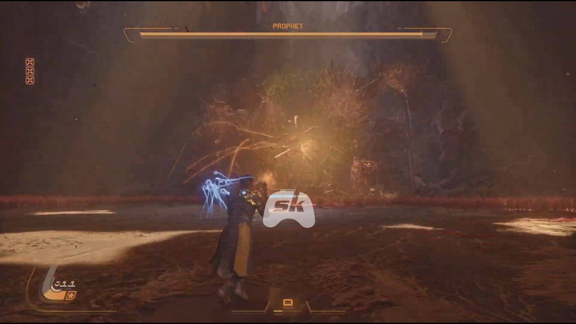 Duelling with Prophet in Saros (Image via SK Gaming || Sony Interactive Entertainment)