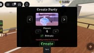 Creating a party with Eggztravaganza mode (Image via Roblox)