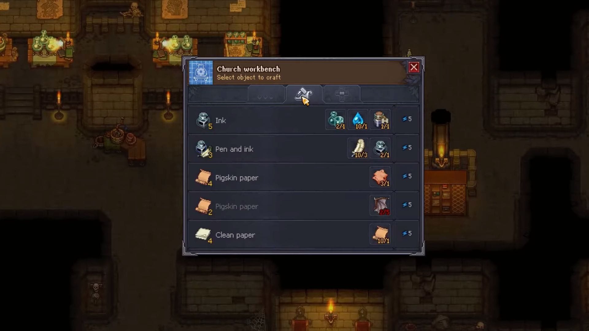 Once you have all the necessary raw material, you can craft ink using the workbench (Image via Lazy Bear Games || YouTube@jamasinplays)