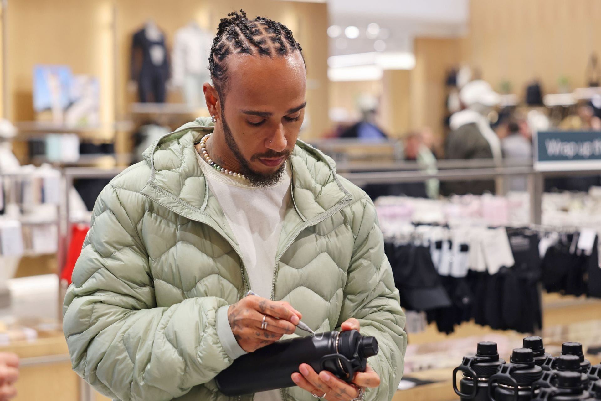 Lewis Hamilton unveils the Lewis Hamilton x lululemon curated capsule collection. Source: Getty