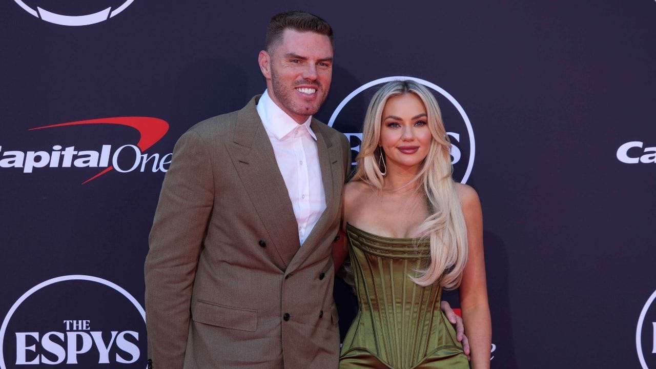 Freddie Freeman's wife Chelsea turns heads in sleeveless asymmetric flowy maxi dress at girls' lunch