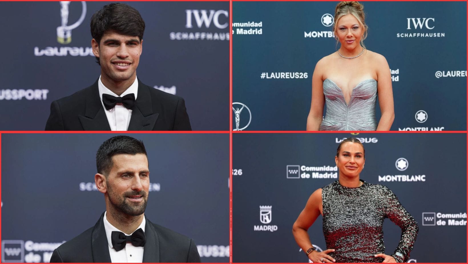 Novak Djokovic, Carlos Alcaraz, Amanda Anisimova, Alexandra Eala, Aryna Sabalenka & co set Laureus awards stage on fire in dashing outfits