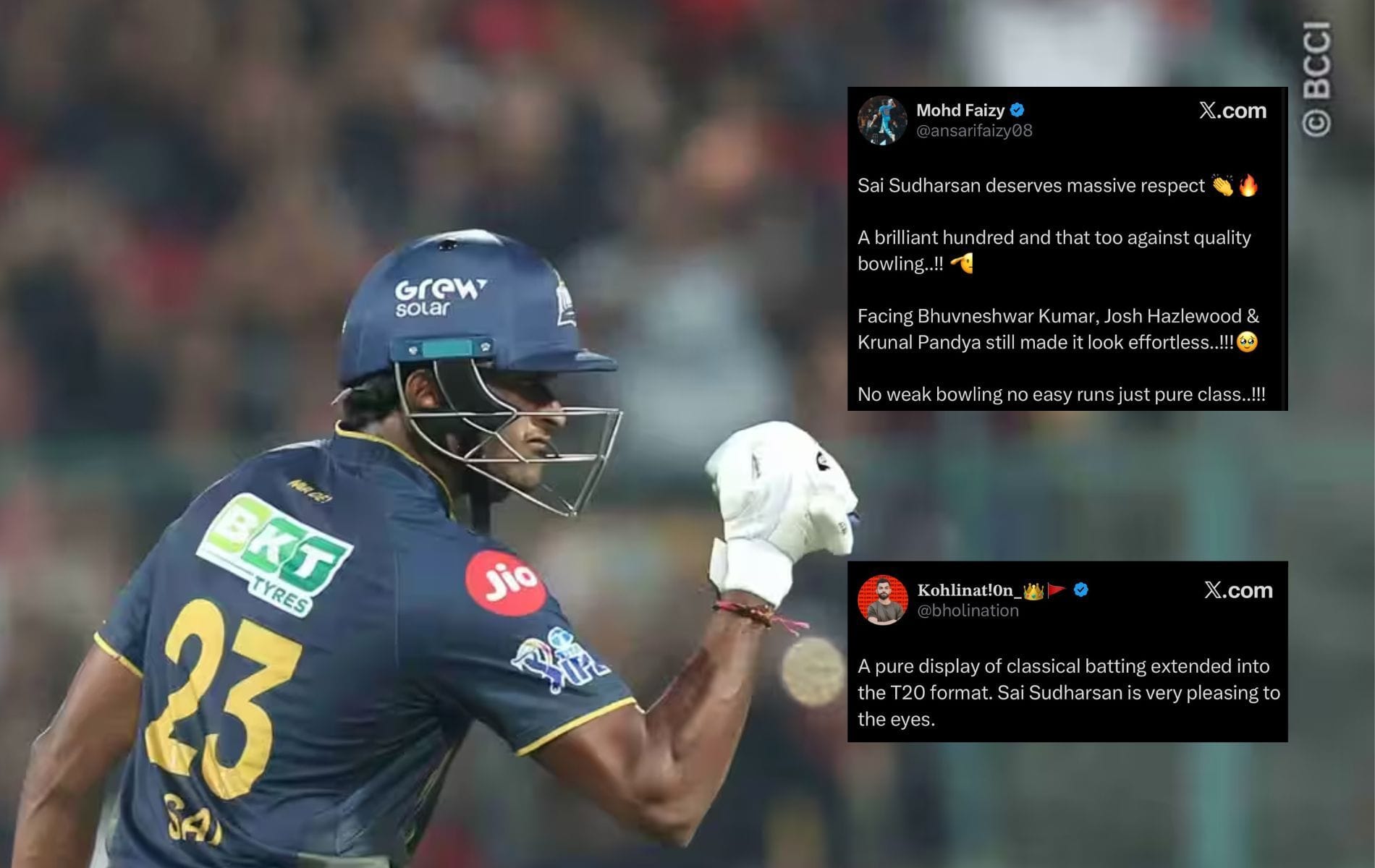 "Chinnaswamy saw poetry today, not just power" - Fans laud Sai Sudharsan's 100 off 58 in RCB vs GT IPL 2026 match