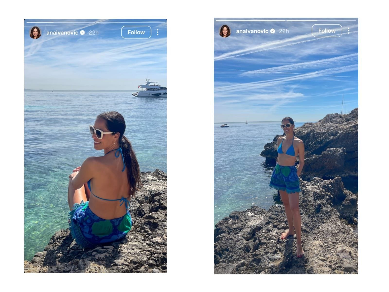 PICTURES: Ana Ivanovic turns up the glam in blue beach outfit as she enjoys stunning sea vacation