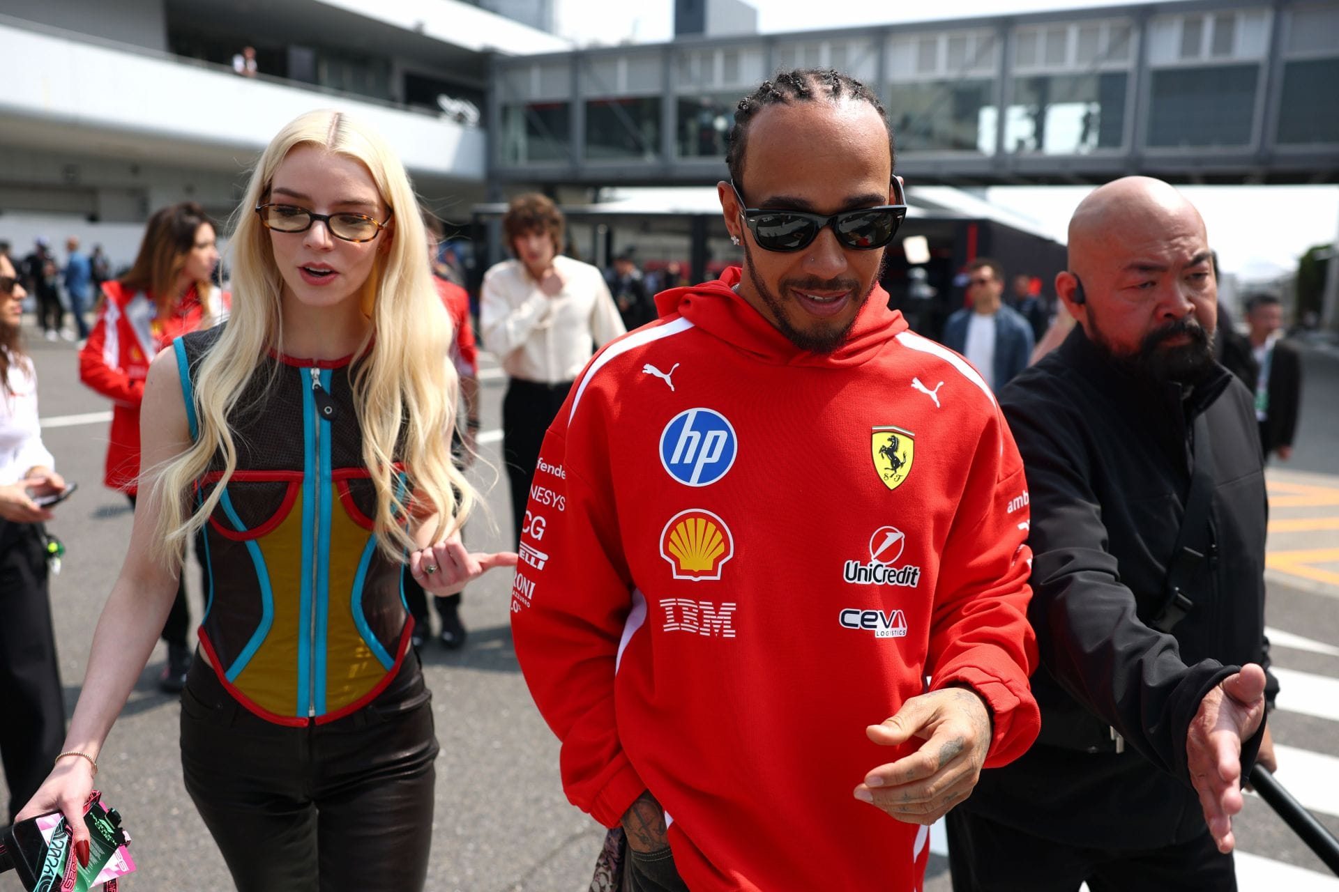 Lewis Hamilton spotted with Kim Kardashian at Coachella as the pair attend Justin Bieber's performance