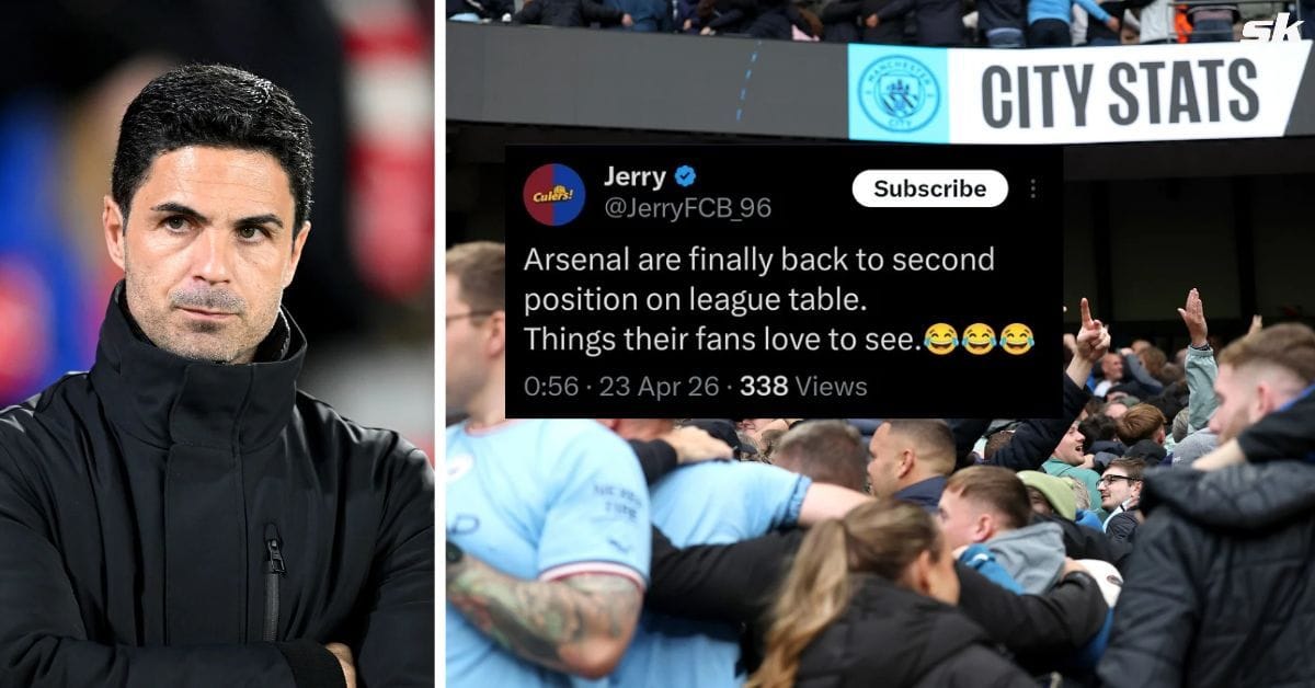 "Typical bottle merchants", "Bottling officially completed" - Fans mock Arsenal and Mikel Arteta as Manchester City top Premier League table