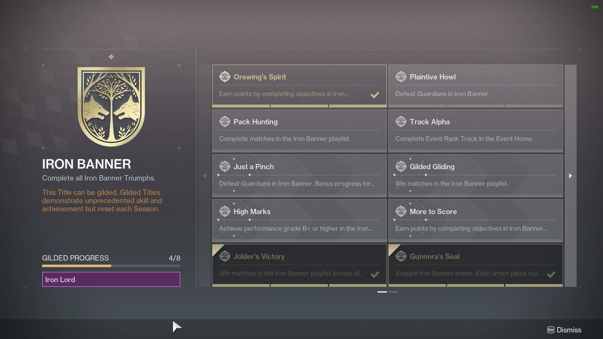 Destiny 2 Iron Lord seal guide 2026: All normal and gilded challenges