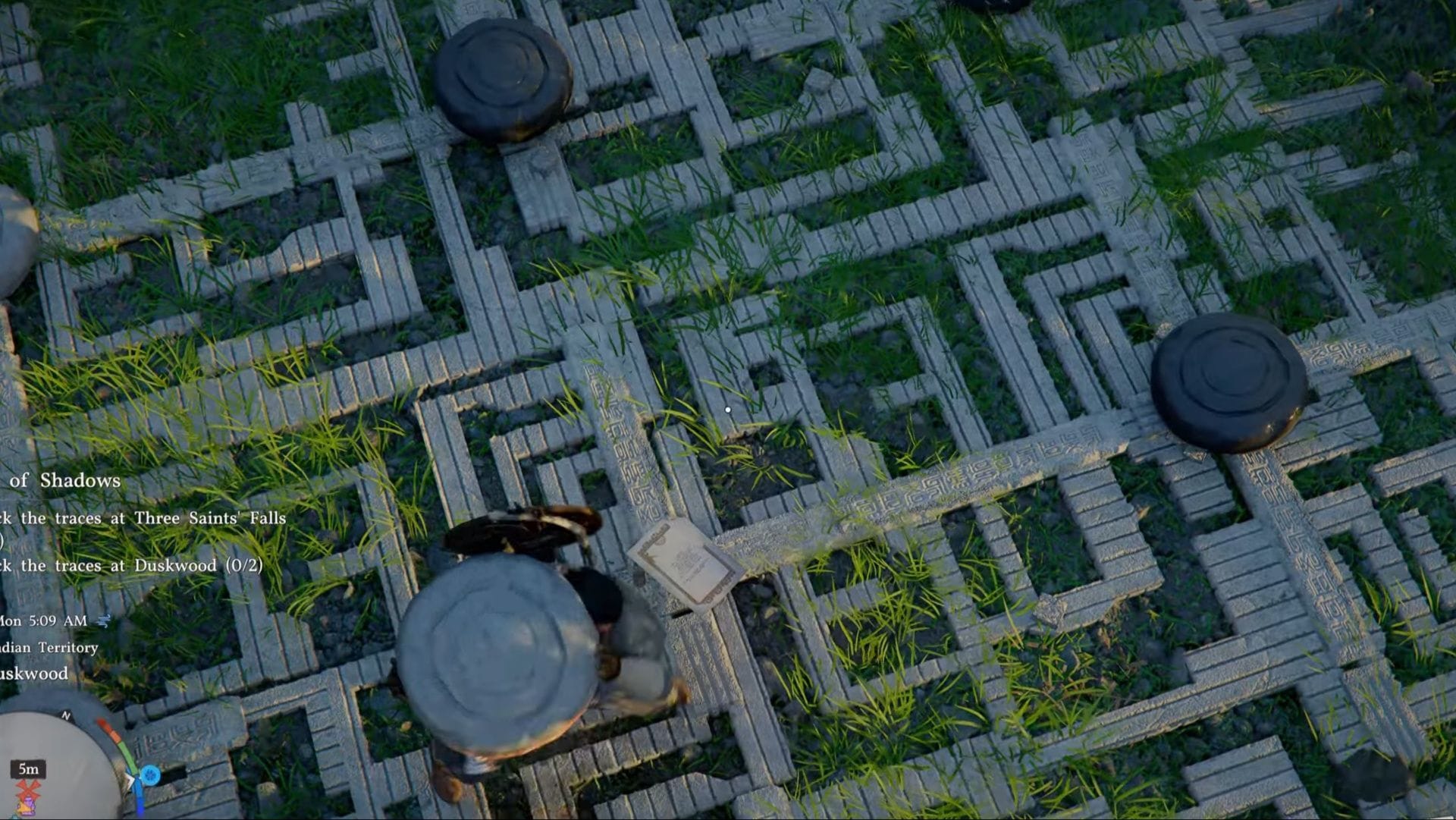 Pick up the required white stone to reveal the letter and a piece from Duskwood (Image via Pearl Abyss || YouTube/Gamerpillar)