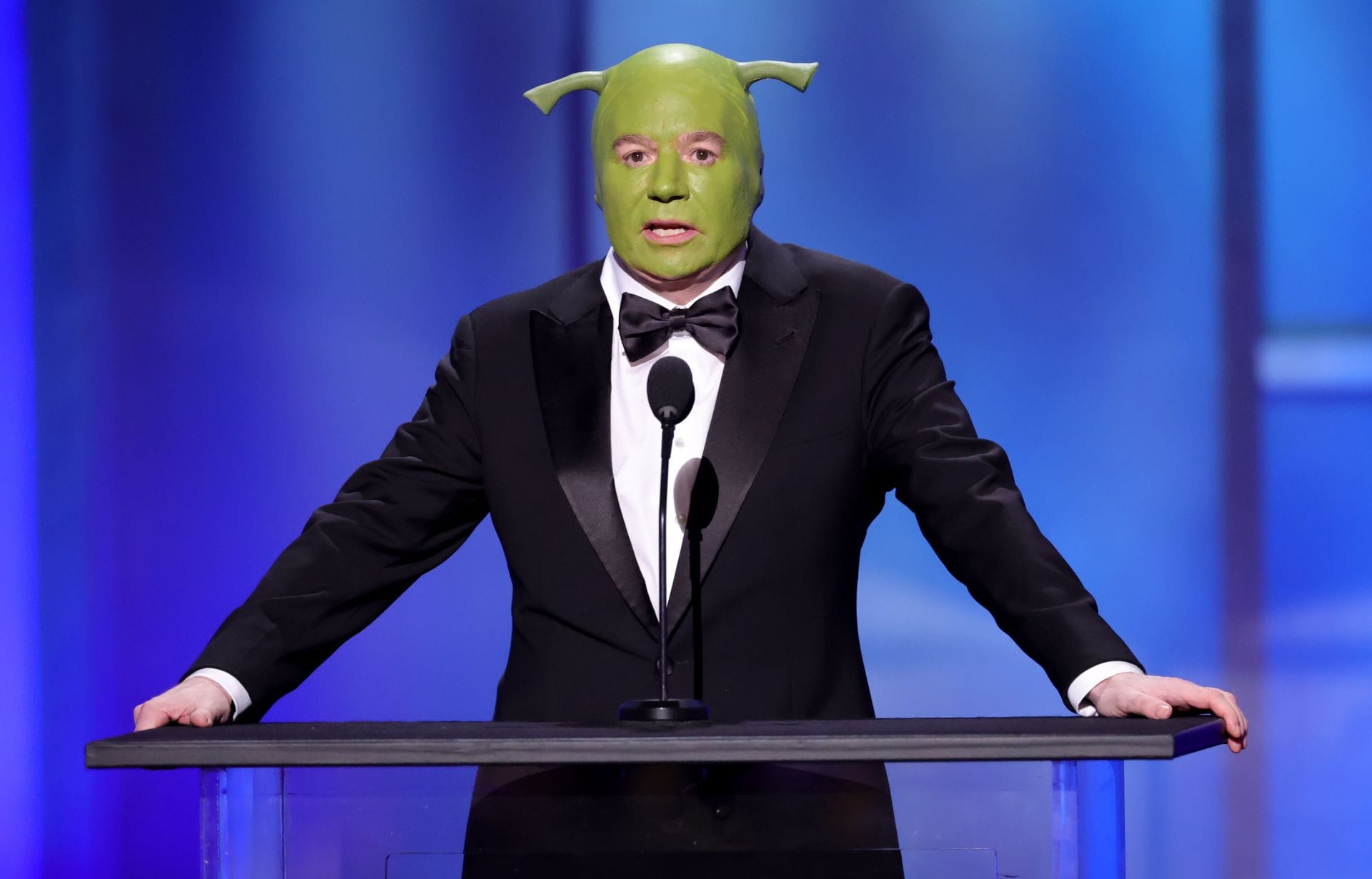 "Wonder if he served him waffles too": Internet reacts after Mike Myers appears in Shrek costume to honor Eddie Murphy at AFI Life Achievement Awards
