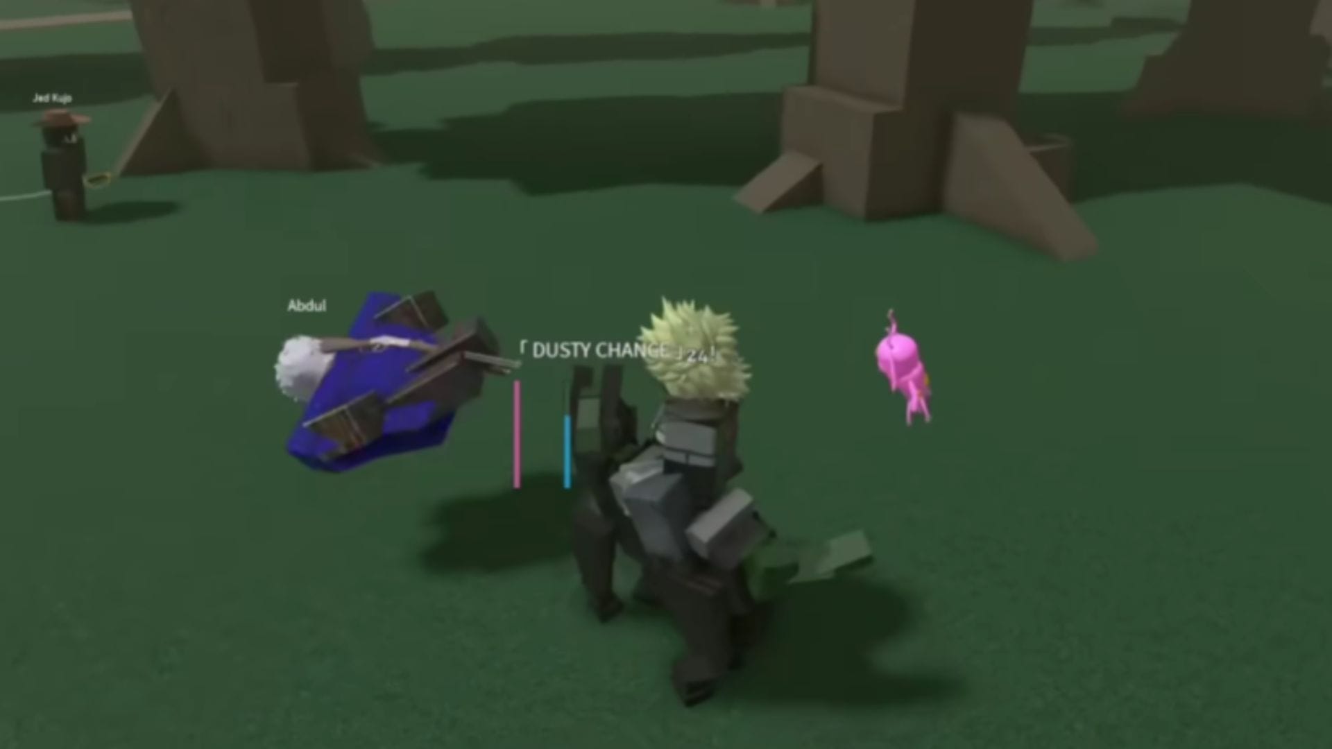 Using a horse becomes crucial as Tusk makes you crippled and restricts movement (Image via Roblox || YouTube/@MoJayyyy)