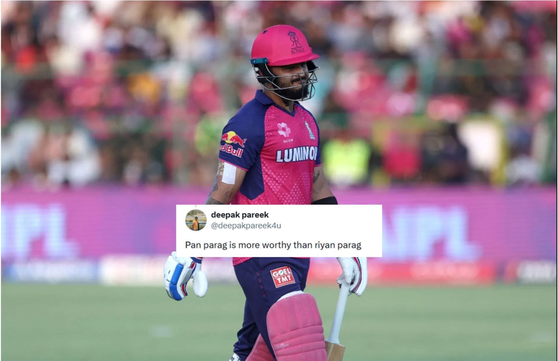 “Pan Parag is more worthy than Riyan Parag” – Fans slam RR captain for another low score in IPL 2026 clash vs SRH 