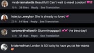Screenshots of Brianna Betts, Meghan Glasnow, Cara Smith and Kristen Edman's comments on Chelsea Freeman's Instagram post (Image via Instagram.com/@chelseafreeman5)