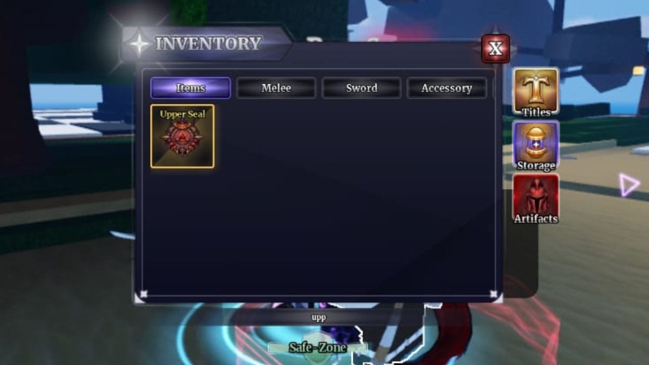 Upper Seal in the inventory (Image via Roblox)