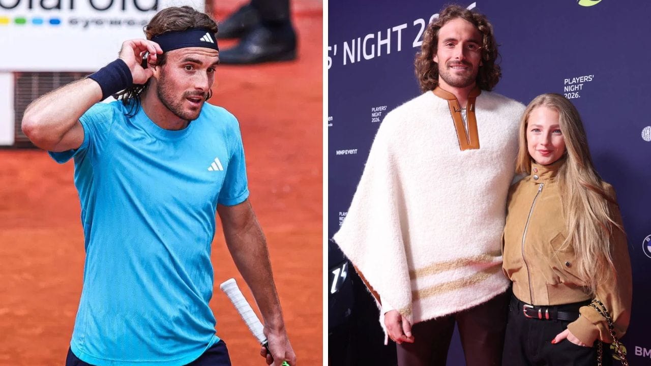 WATCH: Stefanos Tsitsipas finds comfort in romantic kiss with girlfriend Kristen Thoms after Madrid Open 2R win