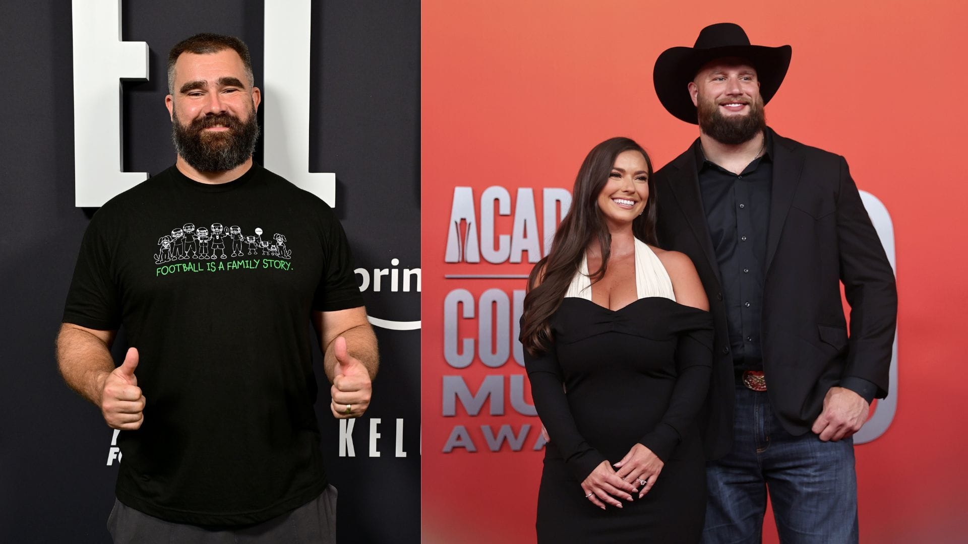 They came out of a pasture: Jason Kelce describes Lane Johnson's wedding with longtime partner Kelsey "in the middle of a field"