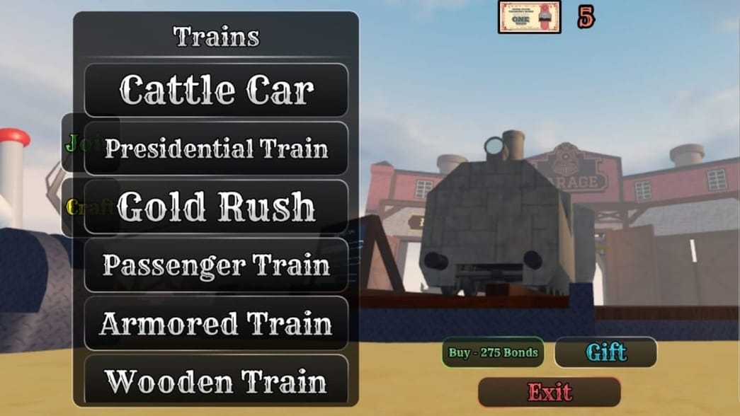 All Train variants in Dead Rails: Price and usage