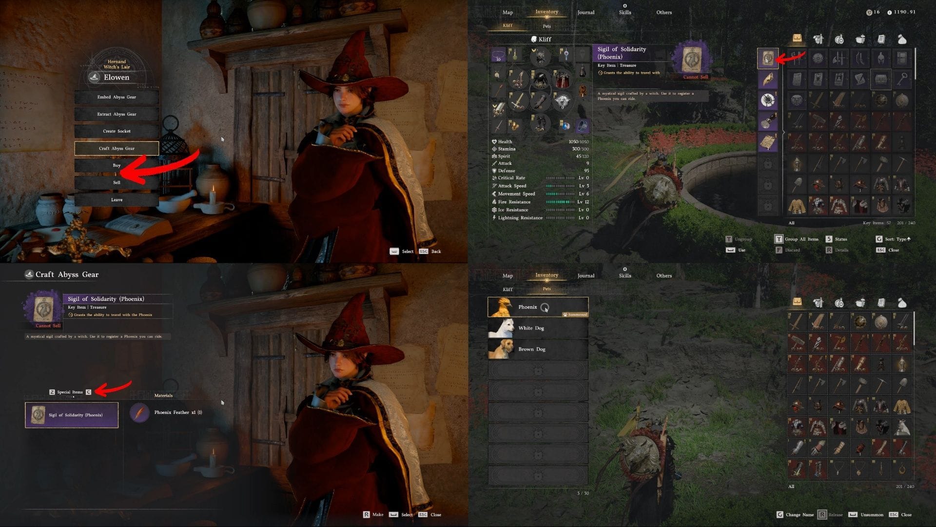 Craft Sigil of Solidarity (Phoenix) to summon it (Image via Pearl Abyss || Sportskeeda)