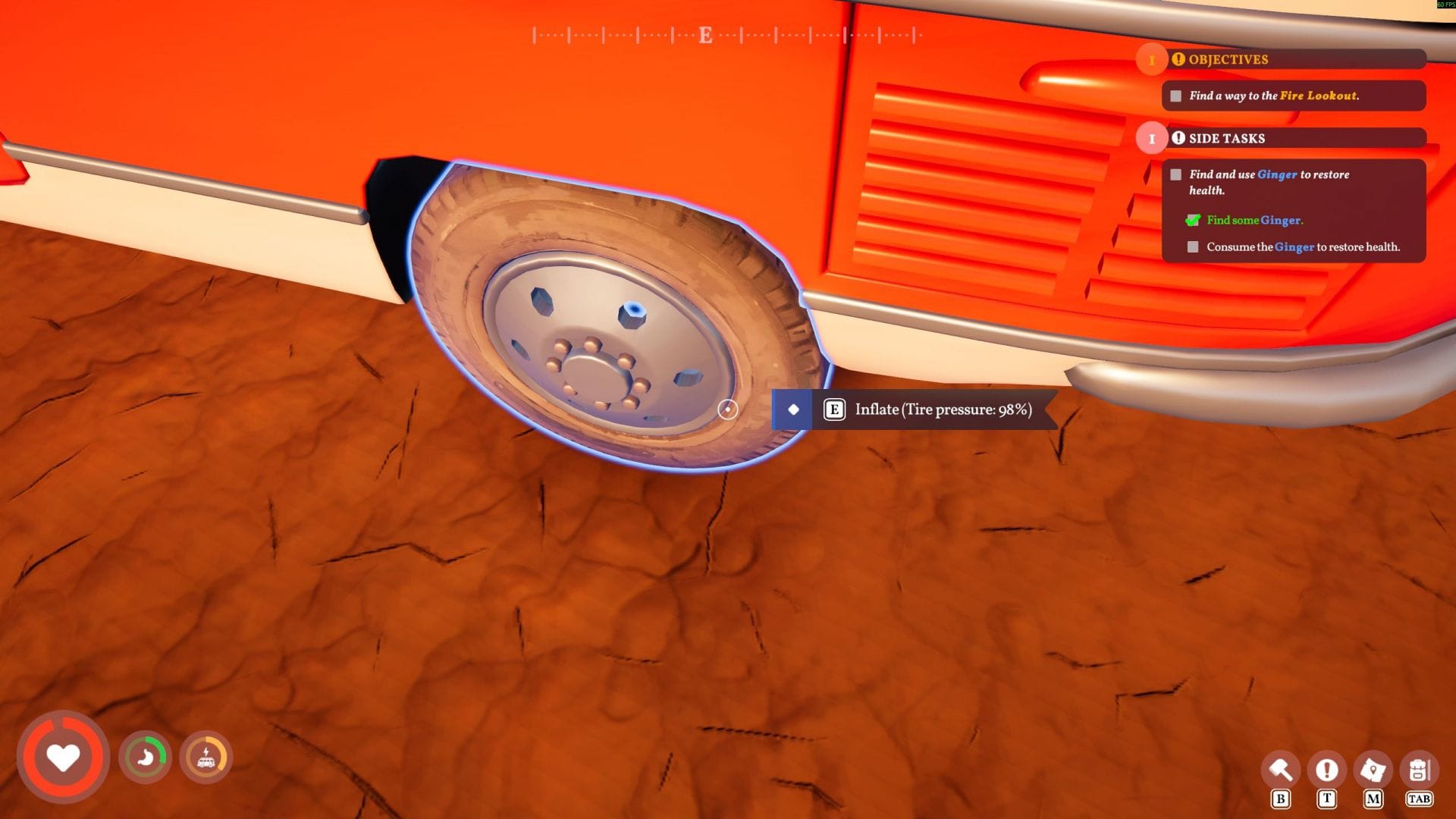 Aim towards your van's tires to check and fill them (Image via Square Glade Games || Sportskeeda)