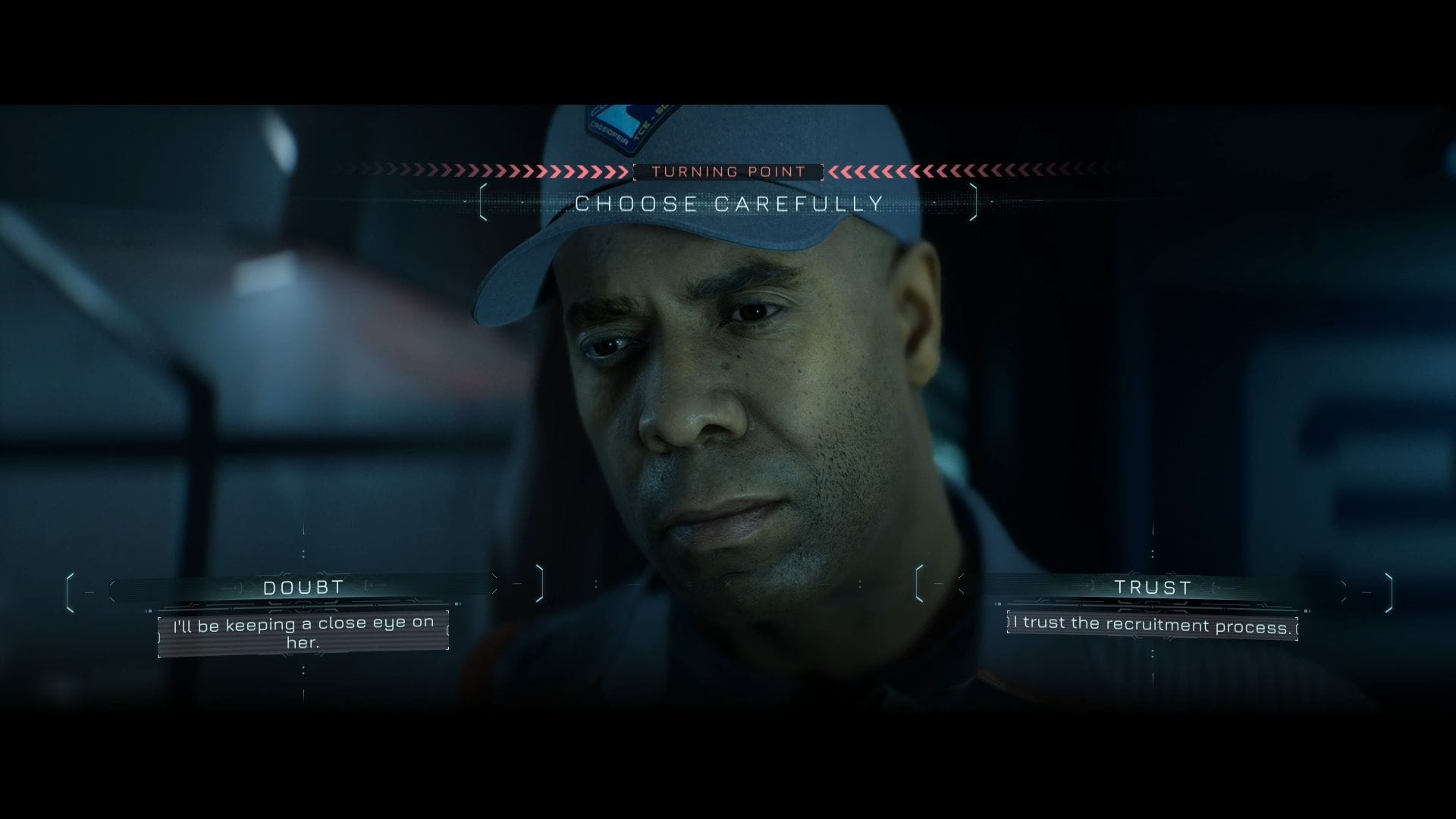 Inquire about Anders to Stafford (Image via Supermassive Games)