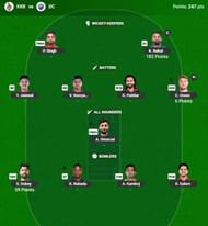 The IPL 2026 Fantasy team suggested for the previous game - Source: fantasy.iplt20.com