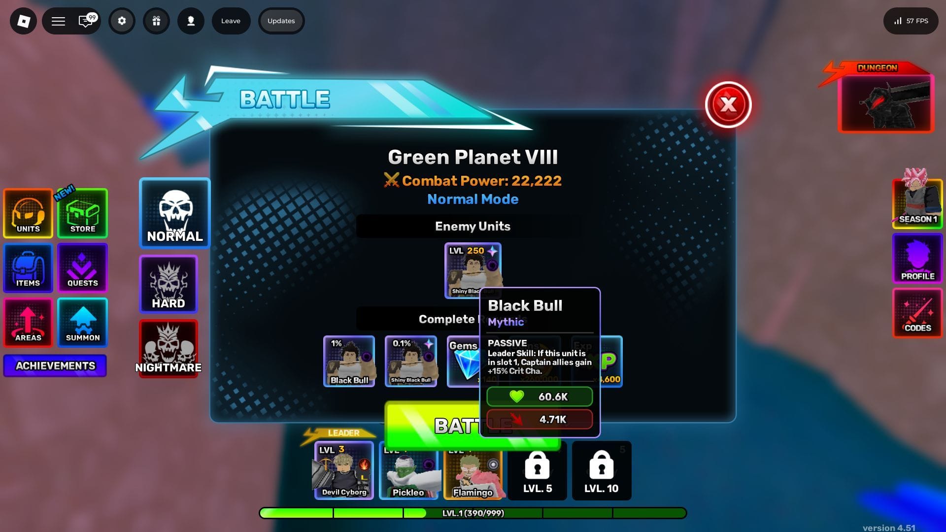 The Green Planet Secret boss battle (Image via Roblox)
