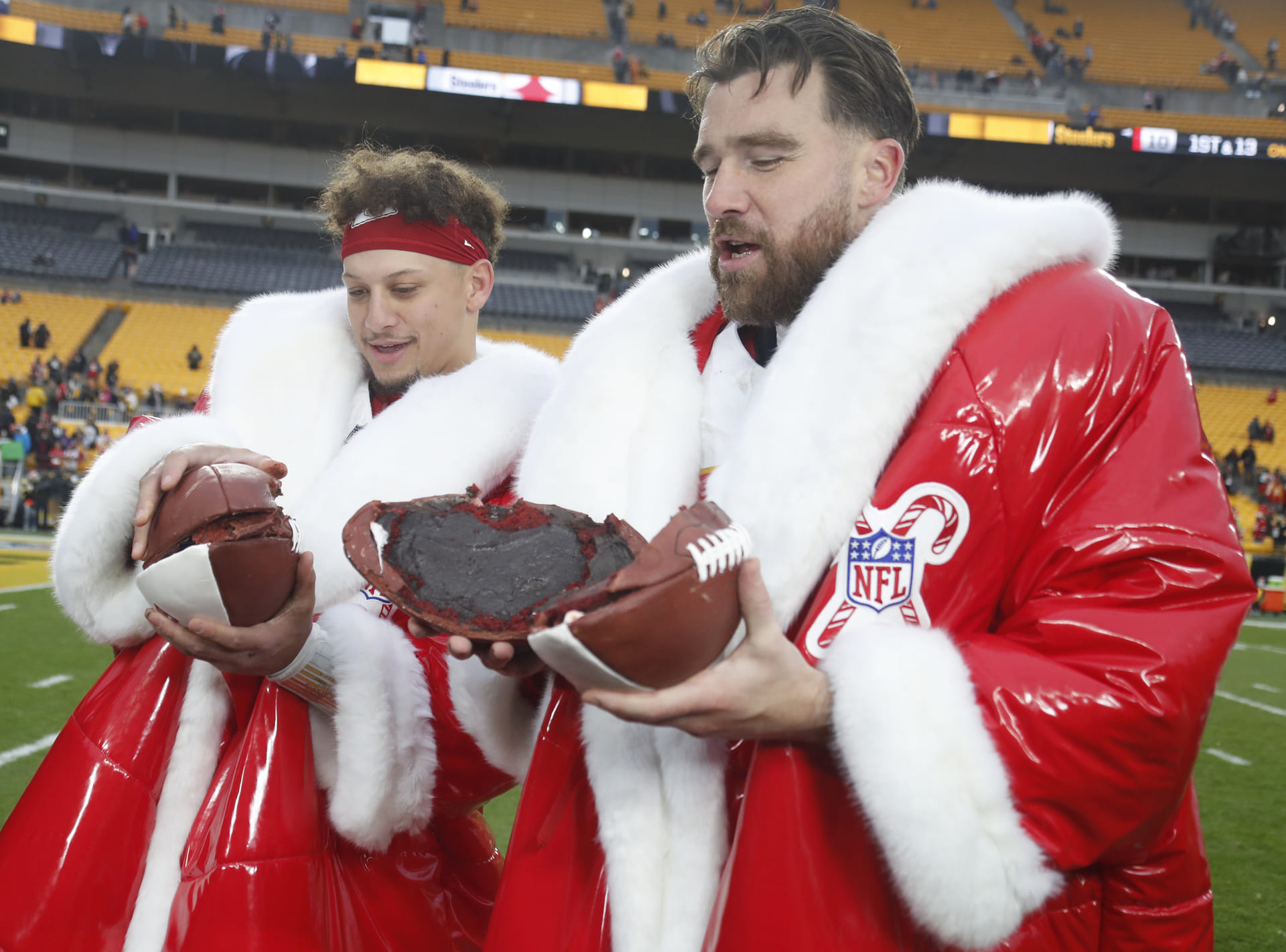 Patrick Mahomes cheekily congratulates Travis Kelce as Chiefs TE’s disastrous Guardians first pitch goes viral after ownership move