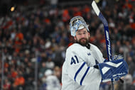 NHL: Toronto Maple Leafs goaltender Anthony Stolarz at Anaheim Ducks - Source: Imagn