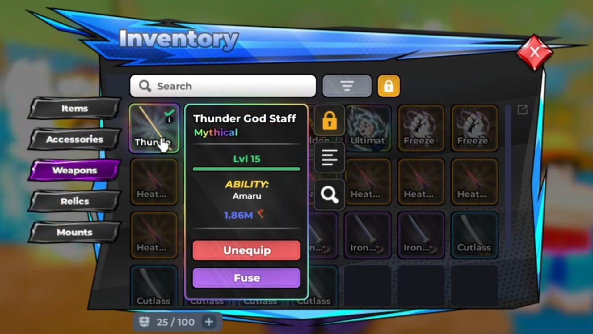 The Thunder God Staff (Image via Roblox || YouTube/@LaoPiin)