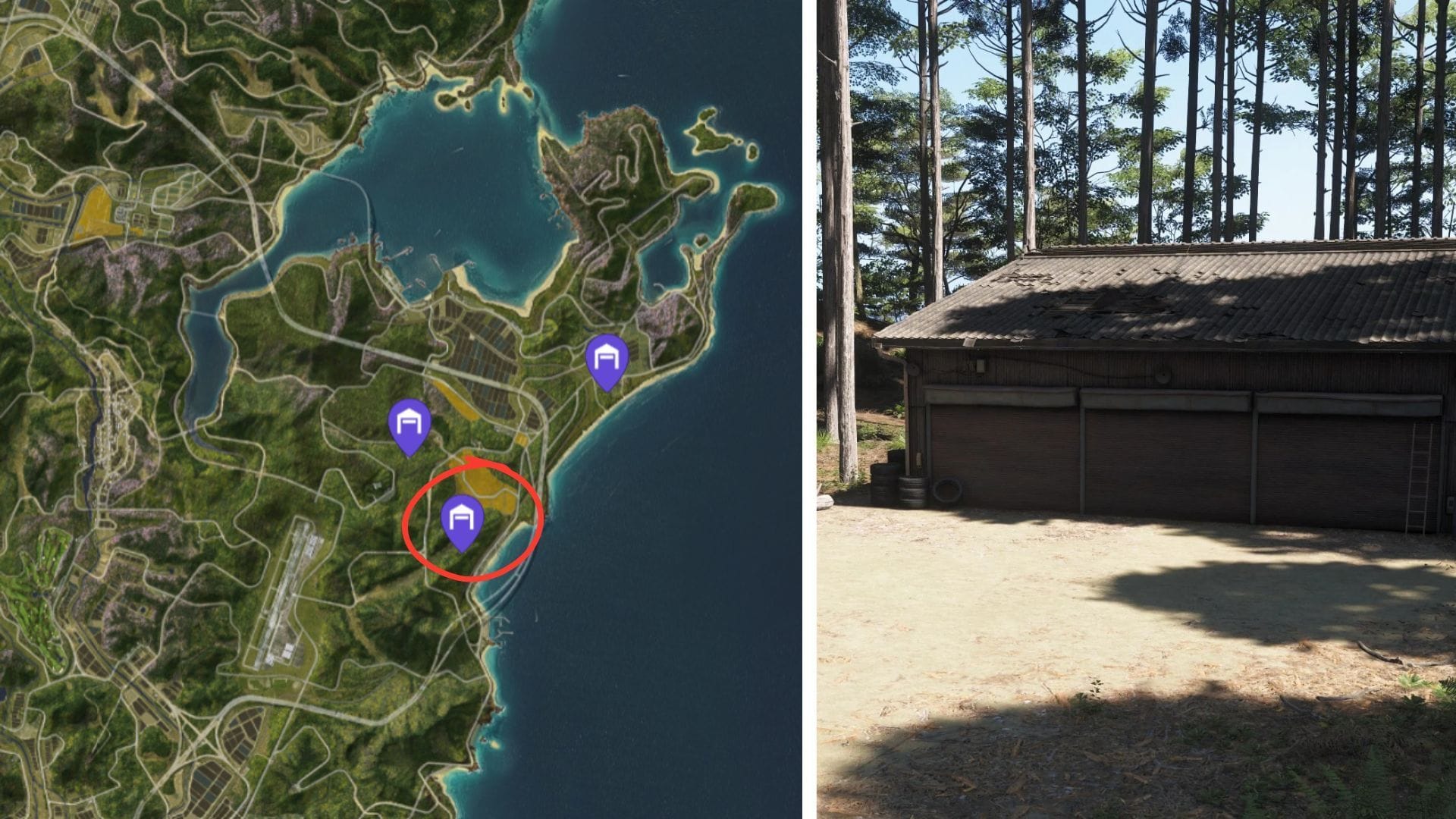 Lamborghini Diablo SV's location in Forza Horizon 6 (Image via Xbox Game Studios || Map Genie)