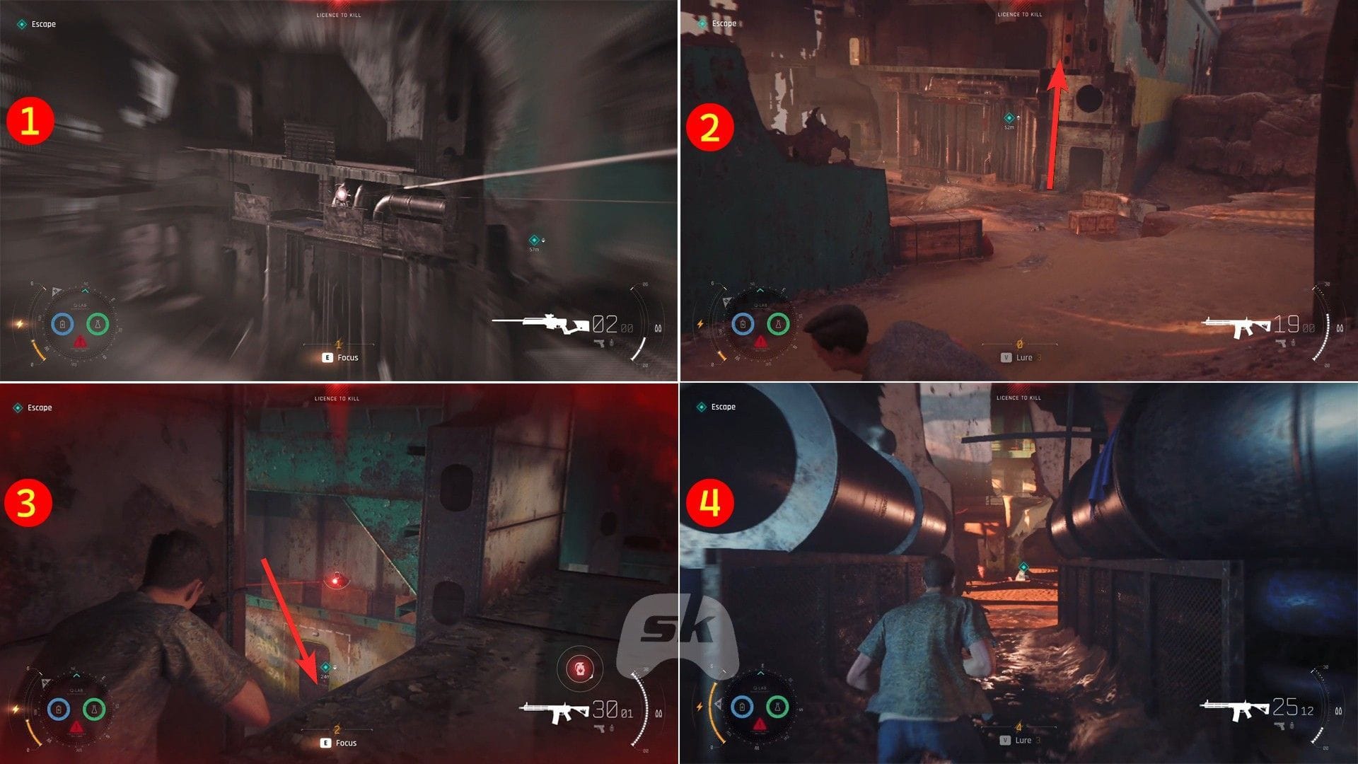 Proceed forward while dealing with the enemies (Image via Sportskeeda Gaming || IO Interactive)