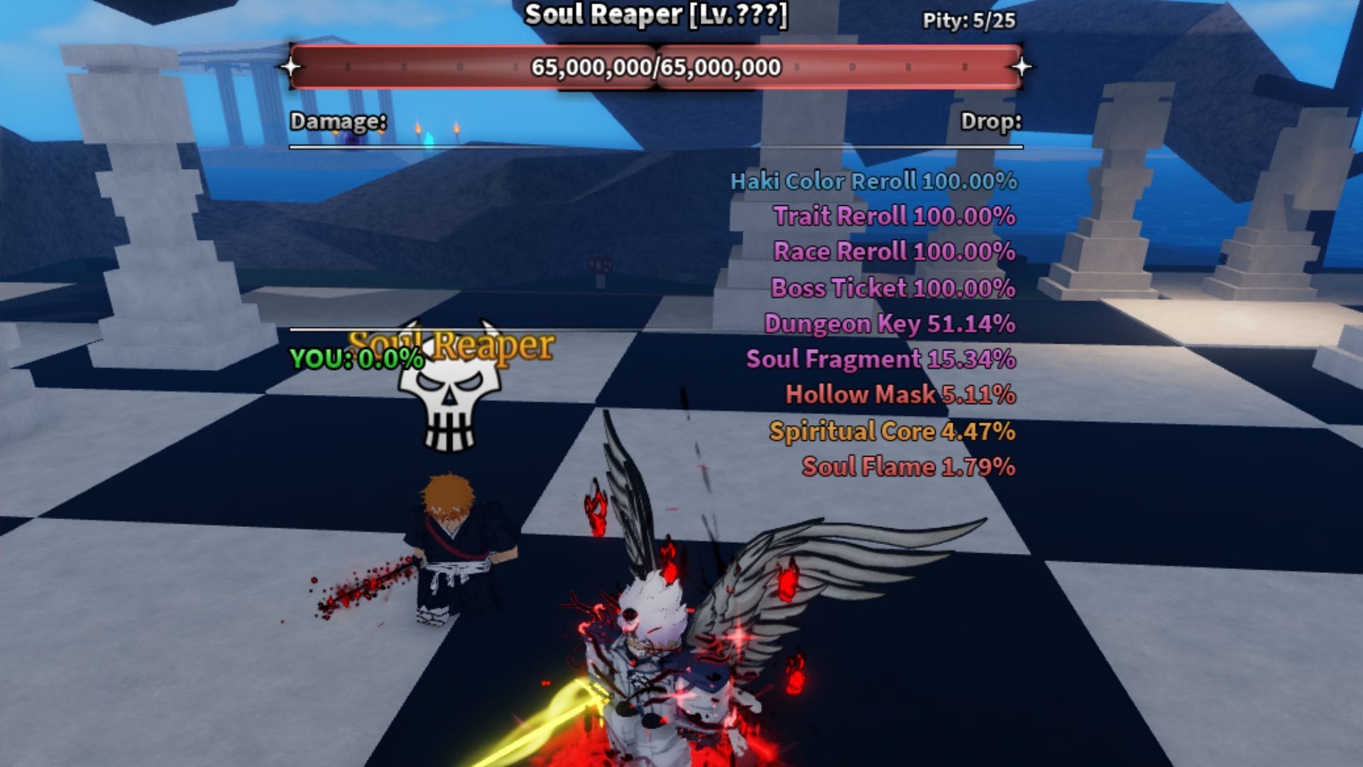 The Hollow Mask is a drop from the Soul Reaper NPC (Image via Roblox)