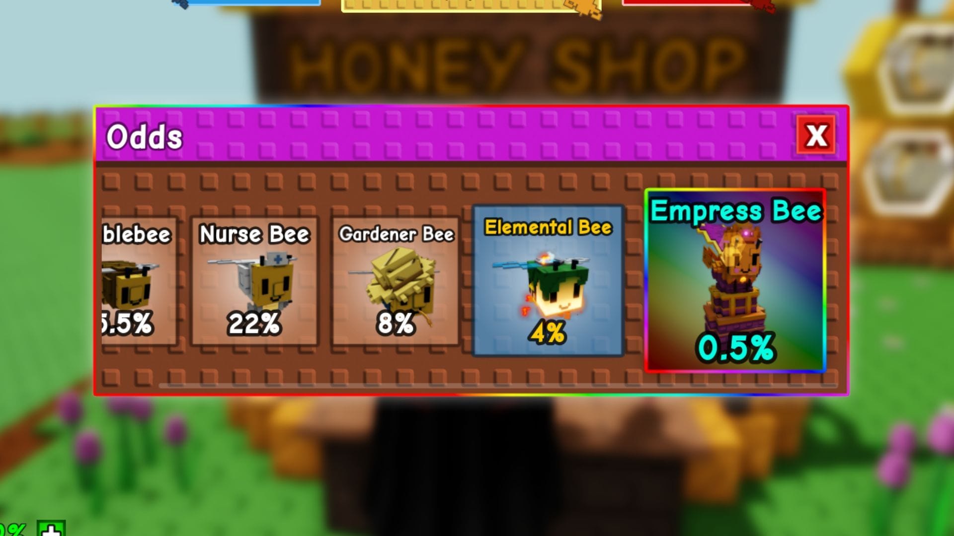 The Elemental Bee pet can be acquired from the Hive Egg (Image via Roblox)