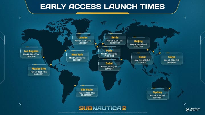 Subnautica 2 release countdown: Start time for all regions
