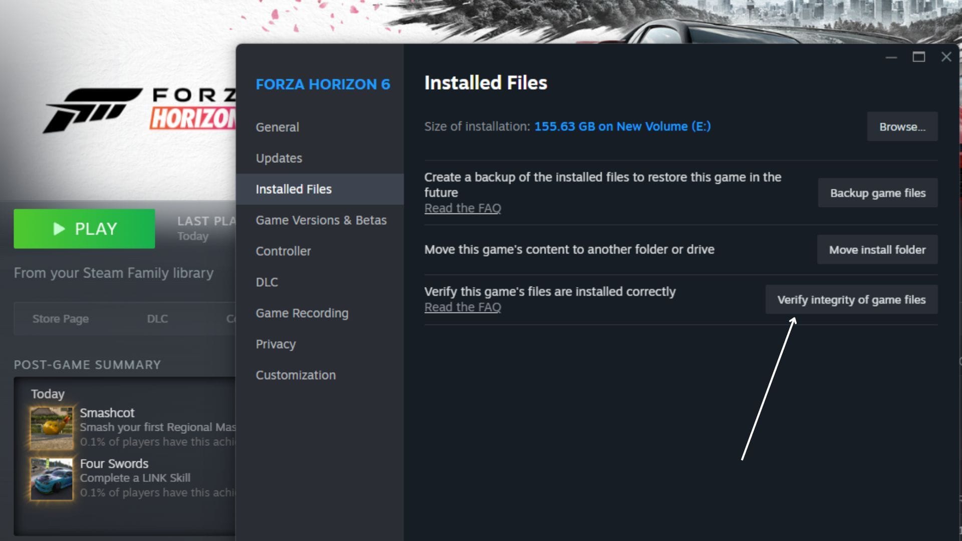 Steam Verification for the game's file integrity (Image via Steam || Sportskeeda)