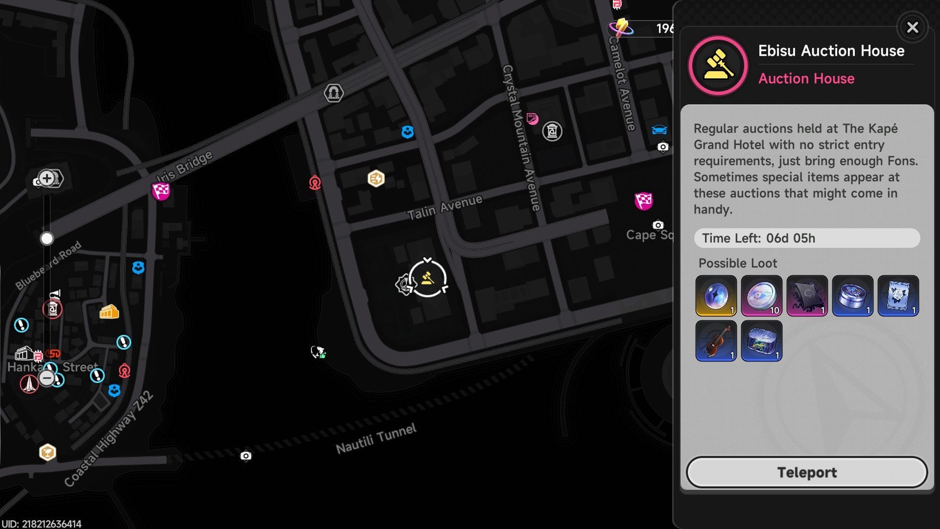 Ebisu Auction House location (Image via SK Gaming || Hotta Studio)