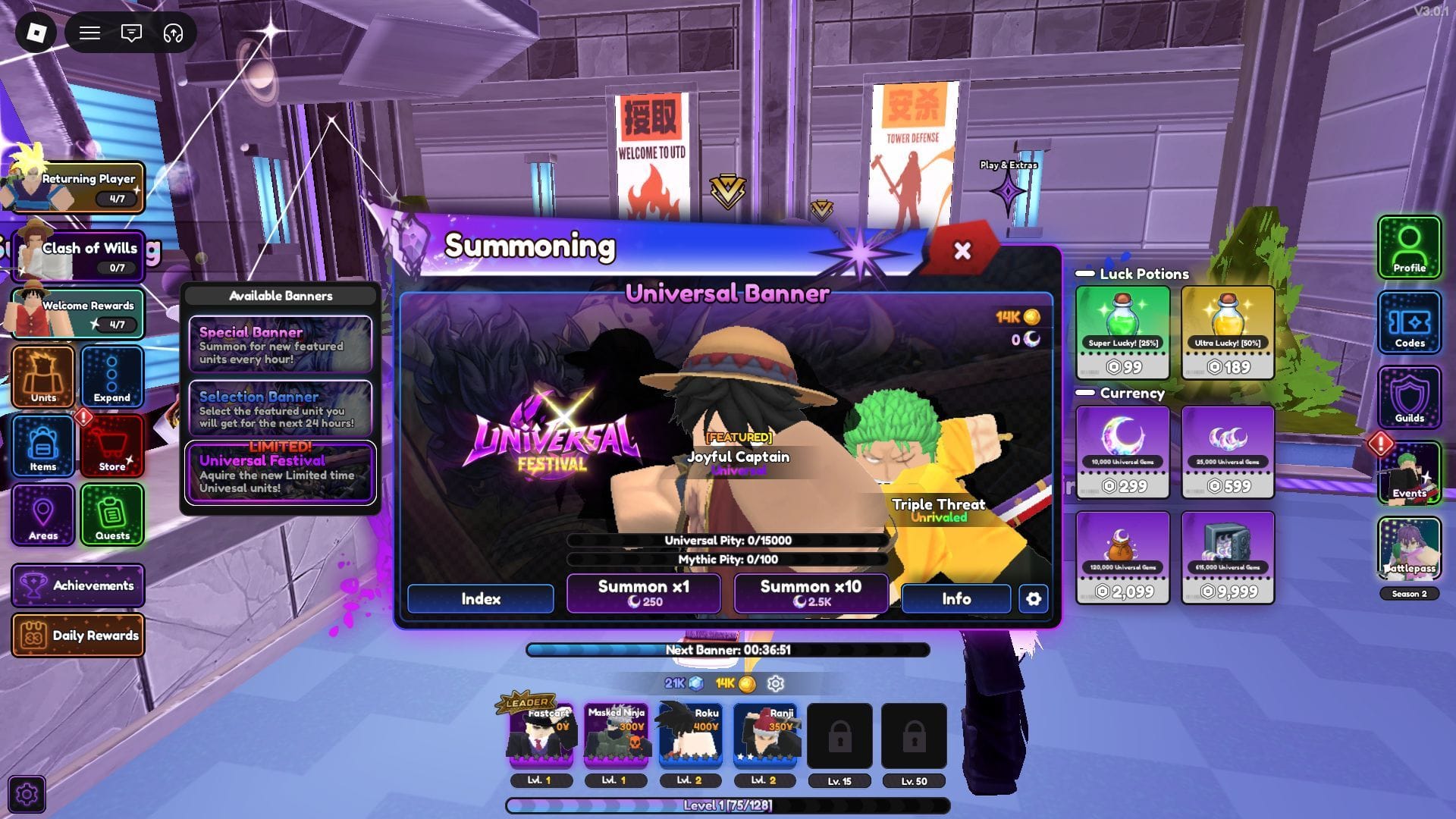 Joyful Captain is available as a summonable unit (Image via Roblox)