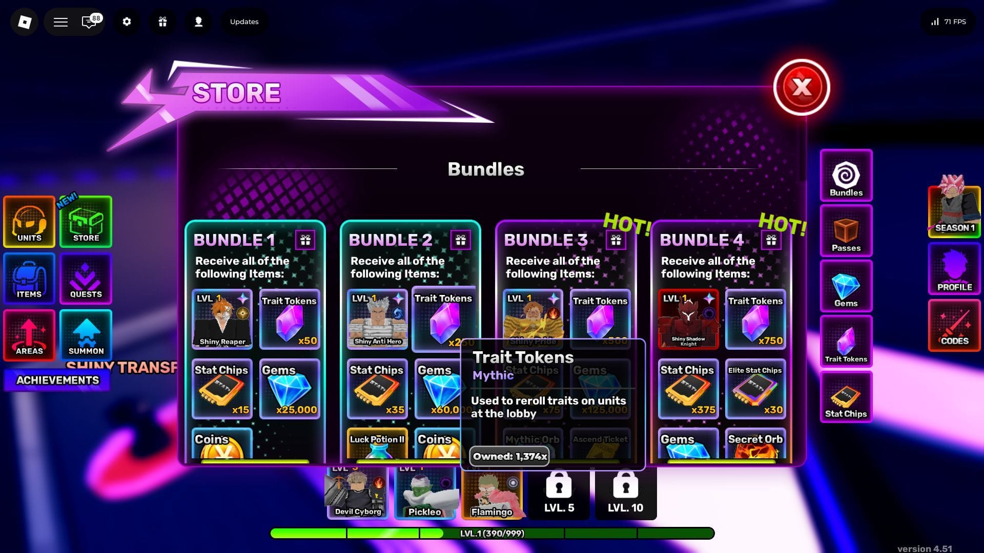 Trait Tokens can be used to reroll Traits (Image via Roblox)