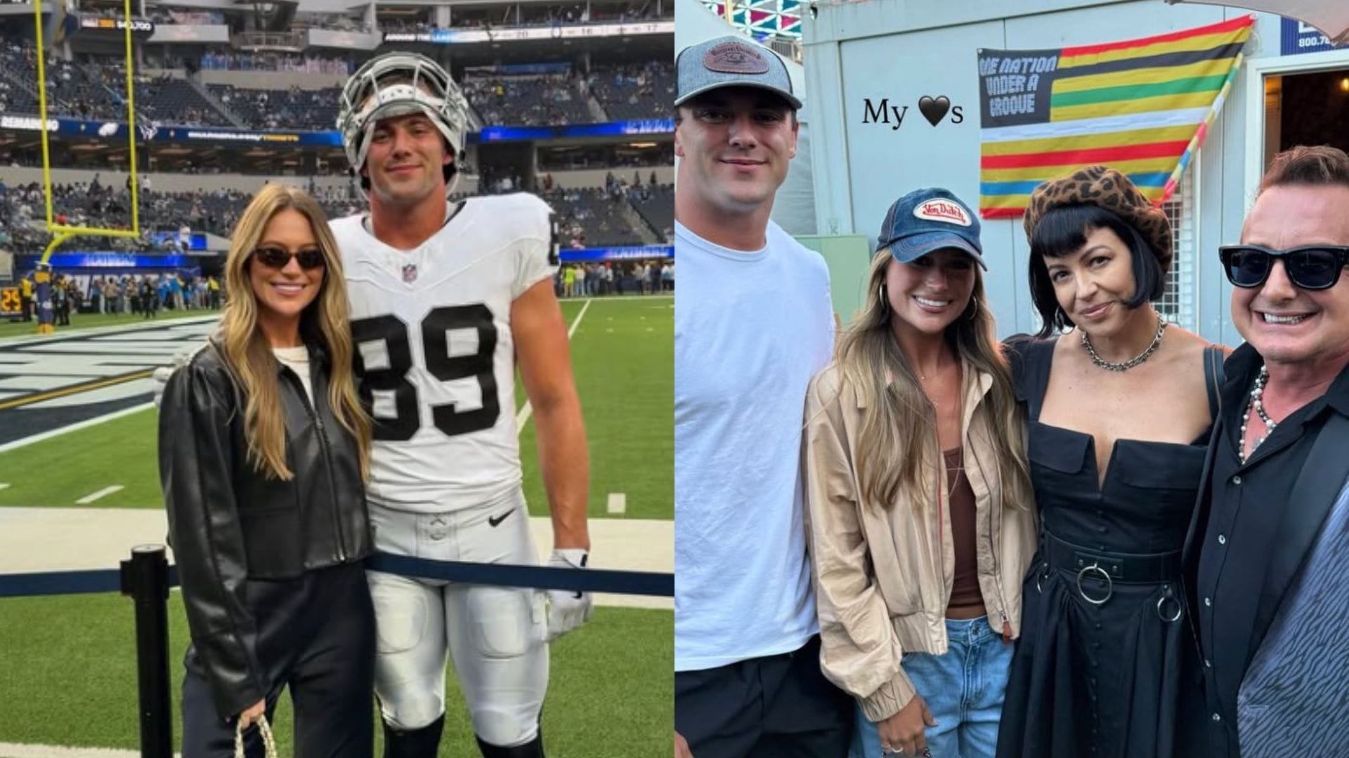Brock Bowers & GF Cameron Newell spotted cozying up at BottleRock 2026 alongside Green Day drummer Tré Cool & wife Sara Rose