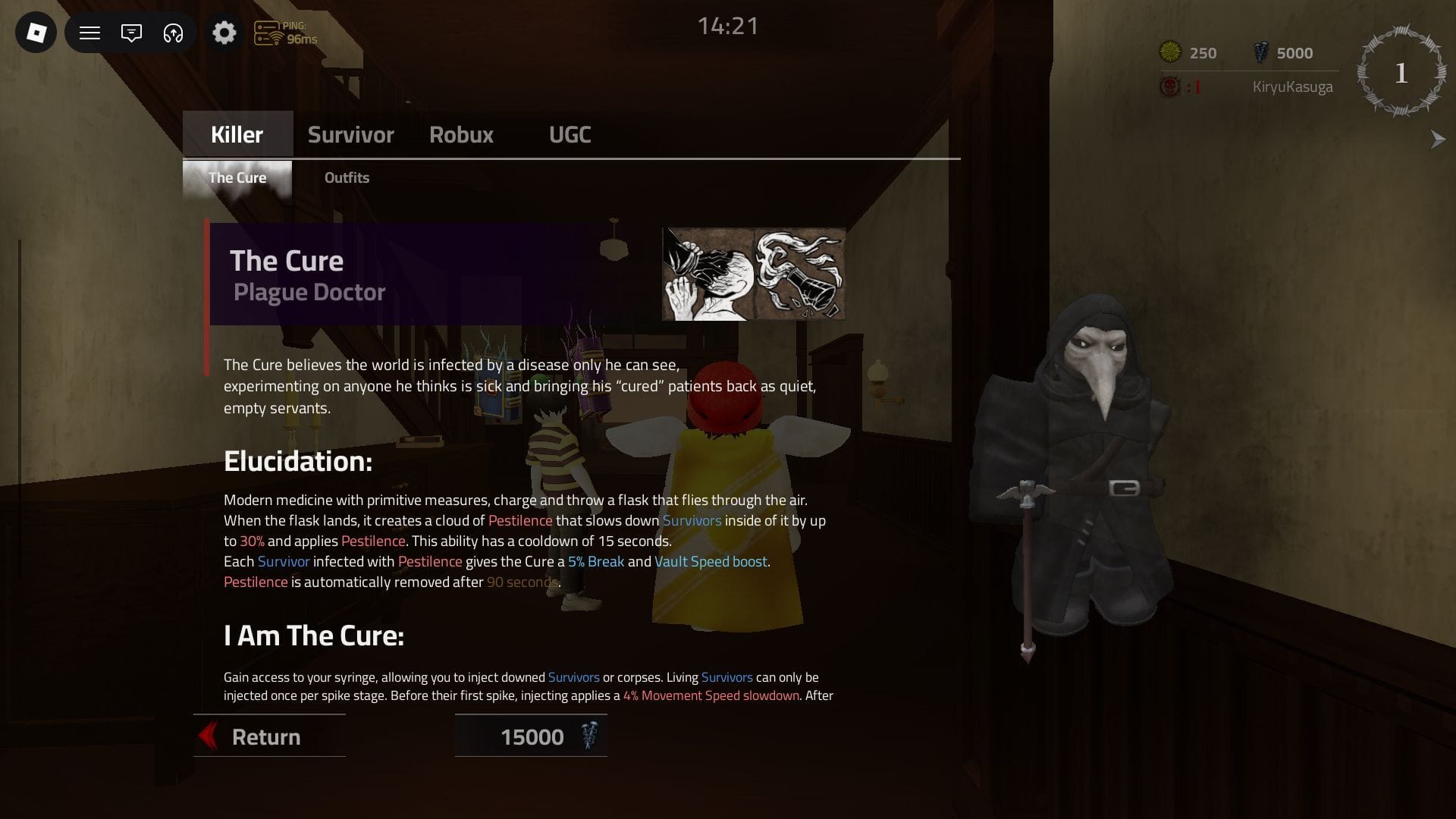 The Cure can be unlocked for 15,000 Screws (Image via Roblox)