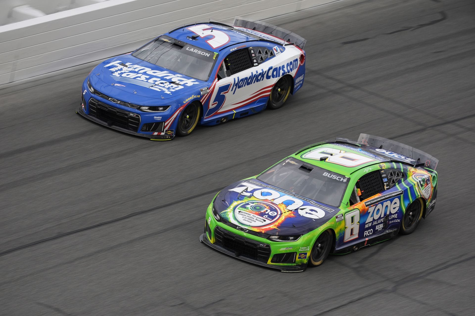 Kyle Busch (8) and Kyle Larson - NASCAR Cup Series Daytona 500 - Source: Getty