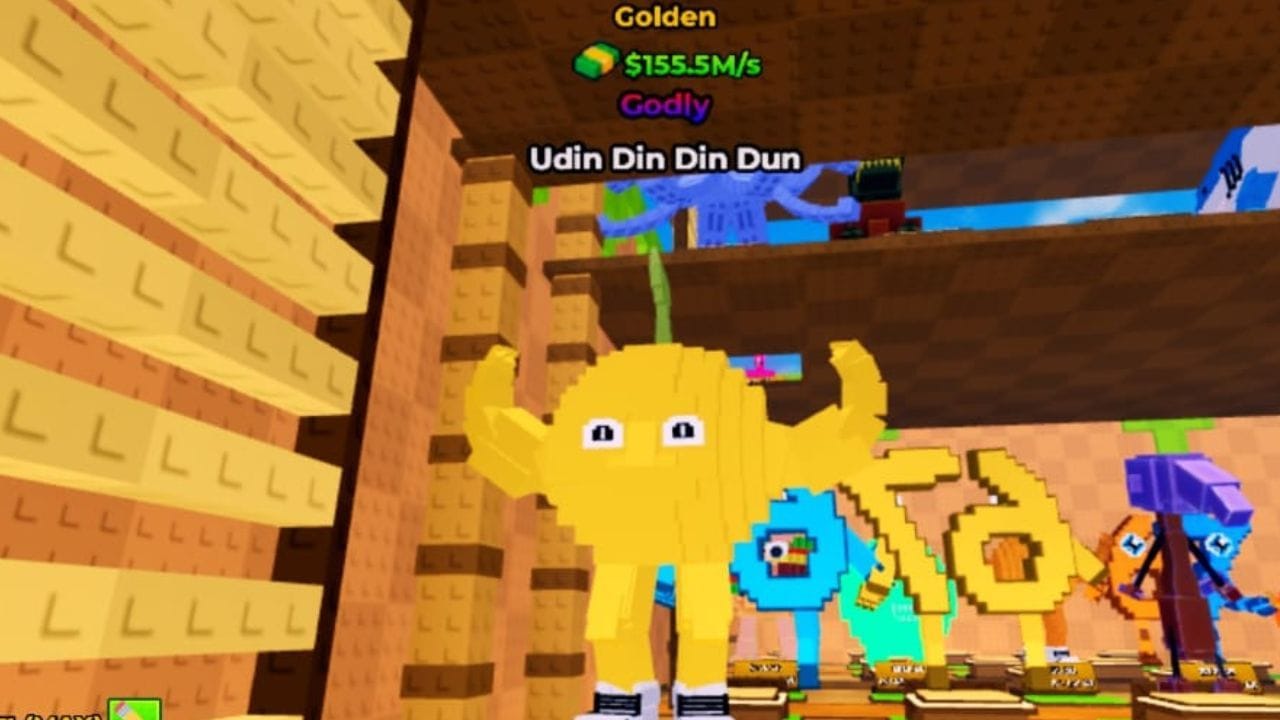 A Golden-mutated Udin Din Din Dun (Image via Roblox)