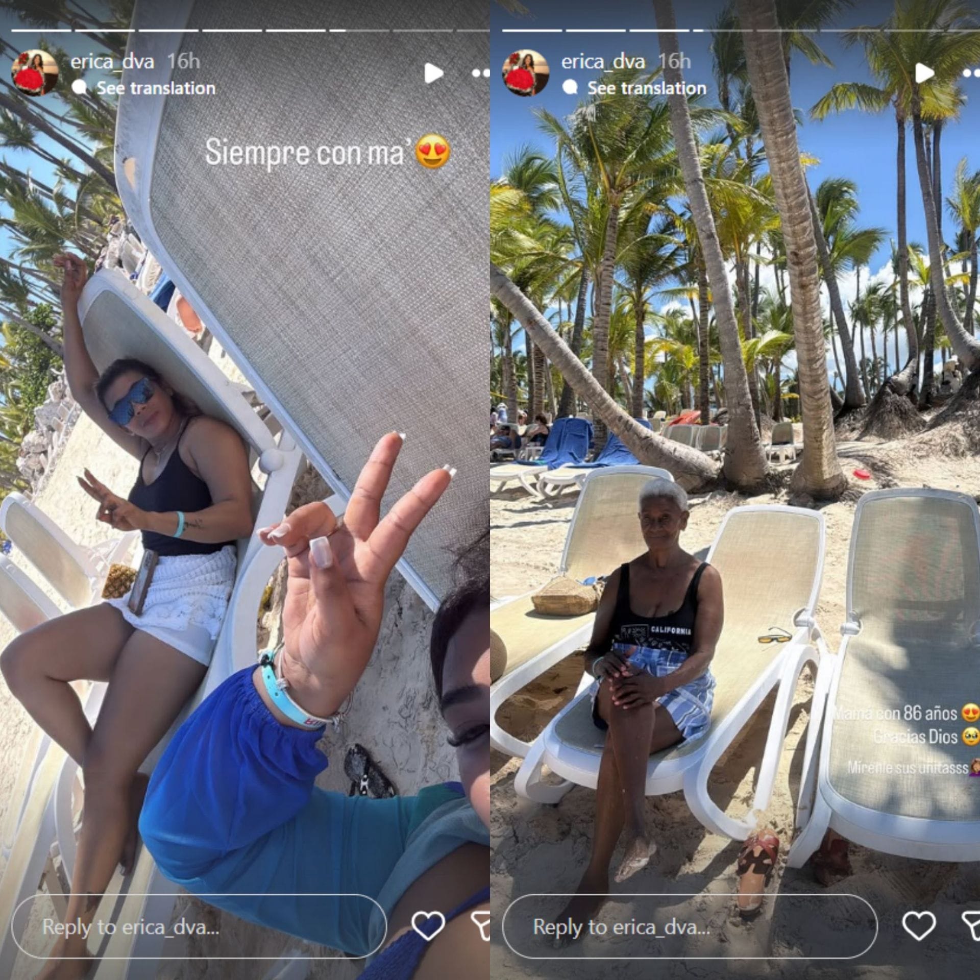 Instagram stories of Erica De Vries (Image via Instagram/erica_dva)