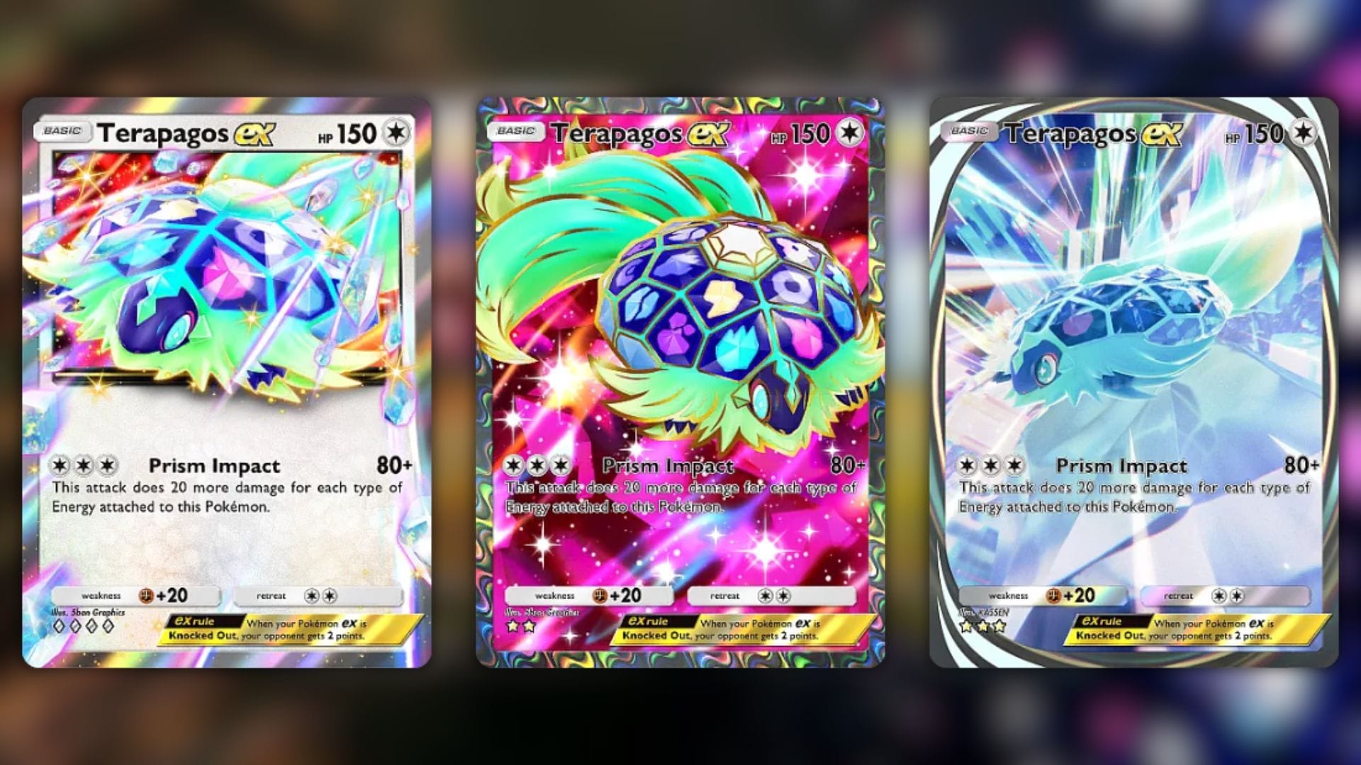All variants of Terapagos ex seen in this set (Image via The Pokemon Company)